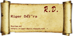 Riger Dóra névjegykártya